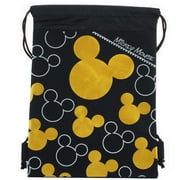 Mickey Mouse Character Licensed Black Gold Drawstring Bag
