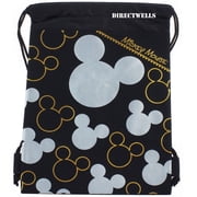 Mickey Mouse Character Licensed Black Silver Drawstring Bag