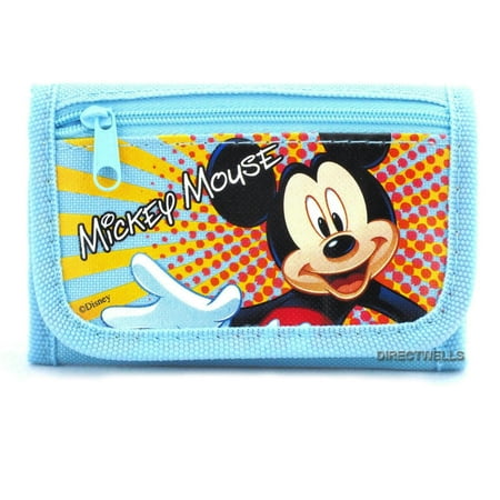 Mickey Mouse Character Light Blue Trifold Wallet