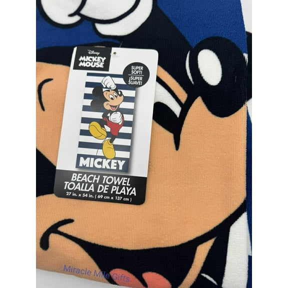 Mickey Mouse Charged Up Stripe Beach Bath Pool Towel 27 in x 54 in