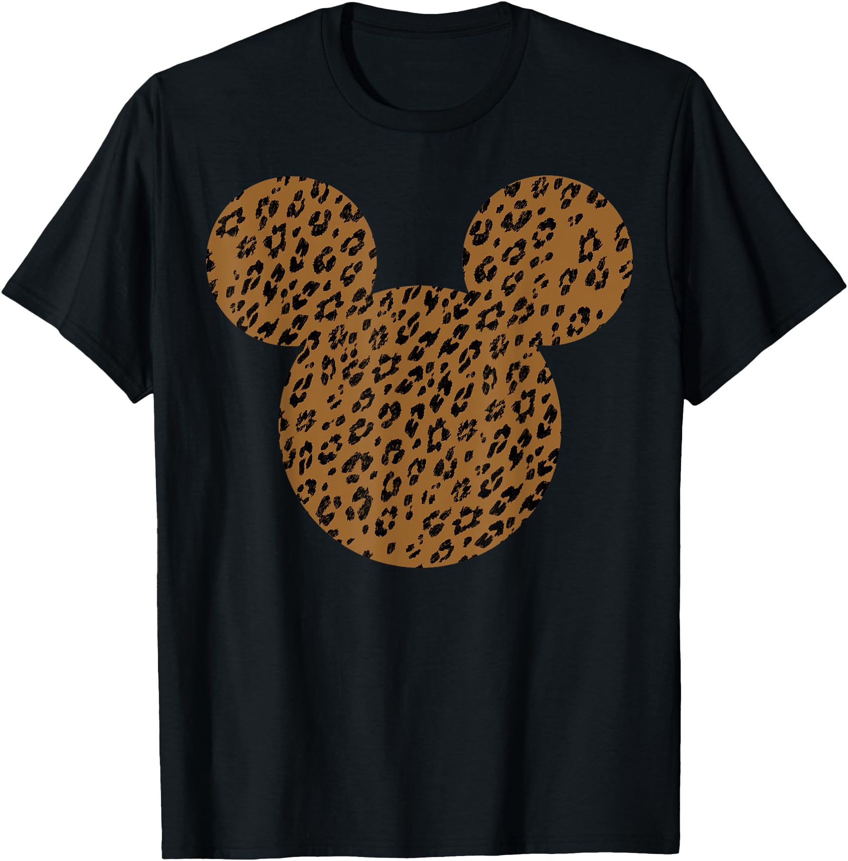 Mickey Mouse Cheetah Print Big Ear Men Women Kids T-Shirt,Black color,size 4XL - Walmart.com