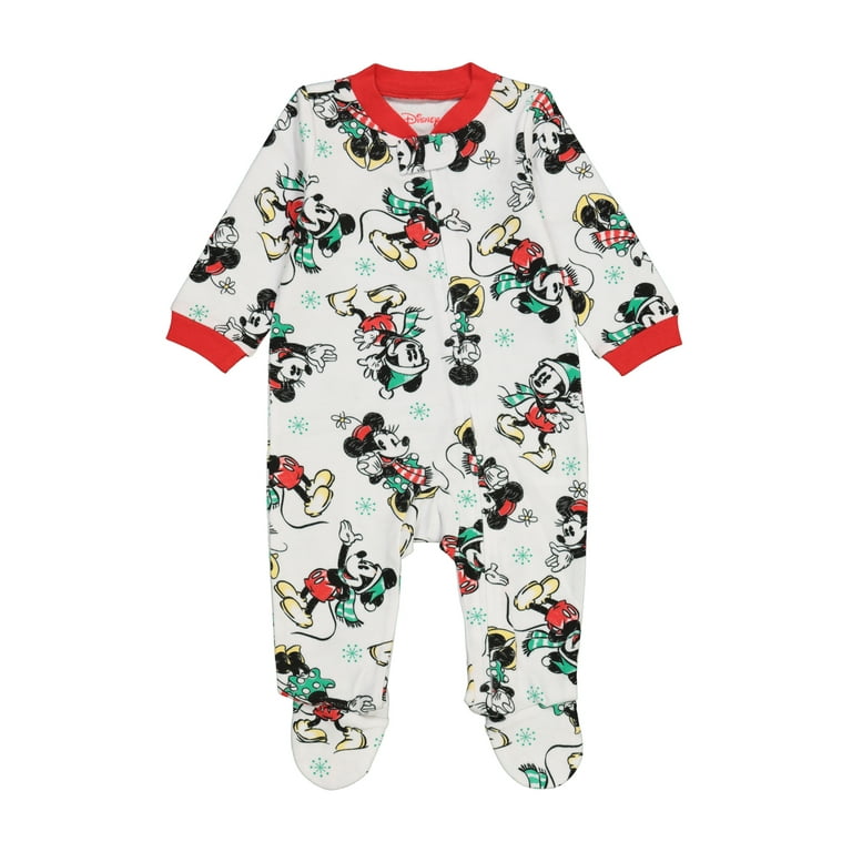 Mickey Mouse Christmas Holiday Baby Boy and Girl Unisex Blanket Sleeper Sizes NB 9M