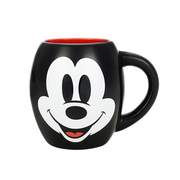 Mickey Mouse Classic Big Face 18 oz Oval Ceramic Coffee Mug for Hot Drinks & Everyday Use