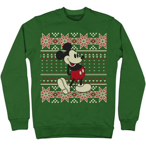 Mickey Mouse Classic Christmas Snowflake Patterns Ugly Chritsmas Sweatshirt