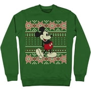 MAD ENGINE Mickey Mouse Classic Christmas Snowflake Patterns Ugly Chritsmas Sweatshirt