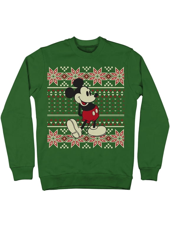 Mickey Mouse Classic Christmas Snowflake Patterns Ugly Christmas Sweatshirt
