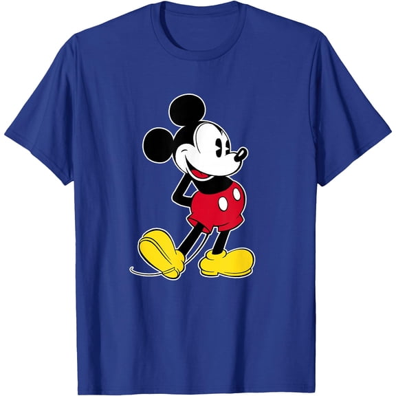 Mickey Mouse Classic Pose DTG Print Unisex T-Shirt,Royal Blue Color,Size 4XL