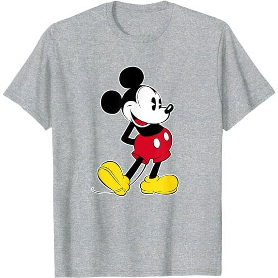 Mickey Mouse Classic Pose T-Shirt For Men Women, Sport Grey Color, Size M