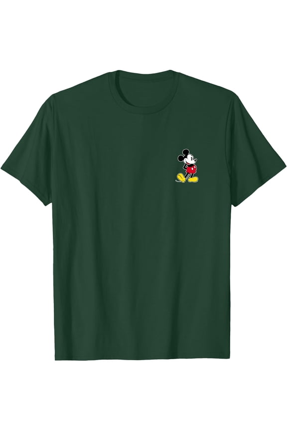 Mickey Mouse Classic Small Pose DTG Print Unisex T-Shirt,Forest Green Color,Size XL