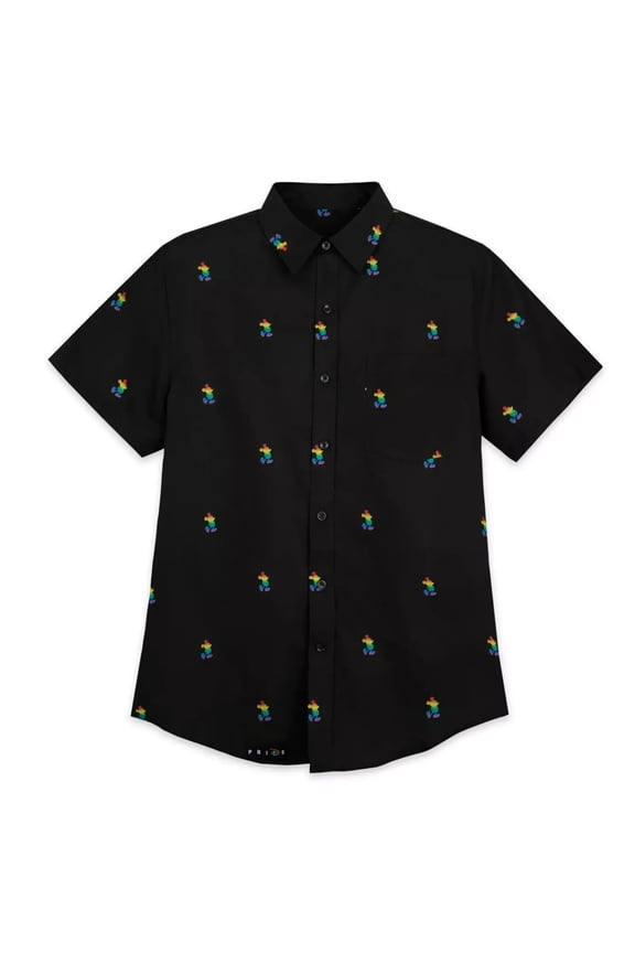 Mickey Mouse Collection Button Down Woven Dress Shirt Adults Size Large