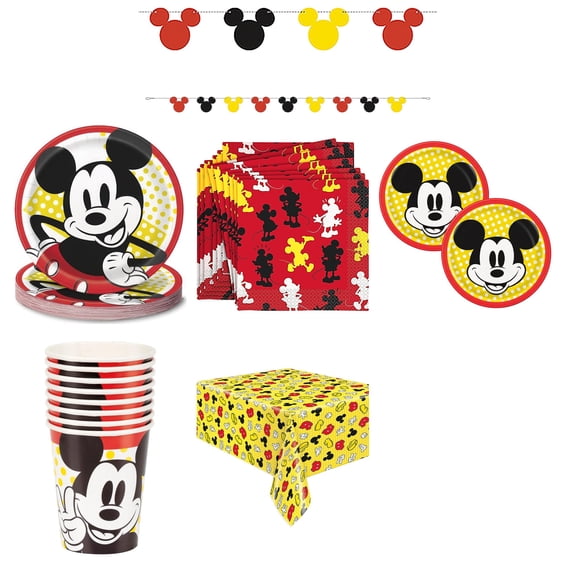 Mickey Mouse Coordinated Party Supplies Set for 16 Guests