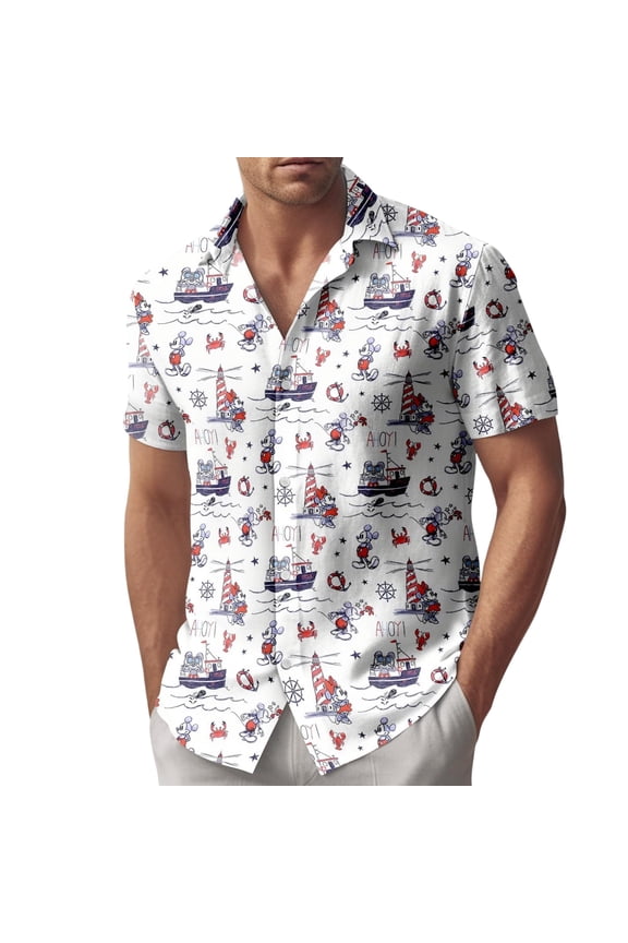 Mickey Mouse Cruise Adventure Hawaiian Shirt, Matching Disney Cruise Outfit for Summer Vacation, Disney Cruise Button Shirt