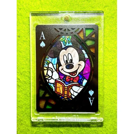 Mickey Mouse DISNEY STAINED GLASS REFRACTOR 2023 Disney 100 Tenyo JAPAN Lorcana