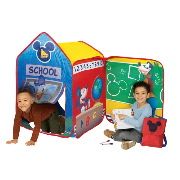 Mickey Mouse Deluxe Twist, Pop, & Play Feature School House Indoor Tent Intended for Children Ages 2 to 6
