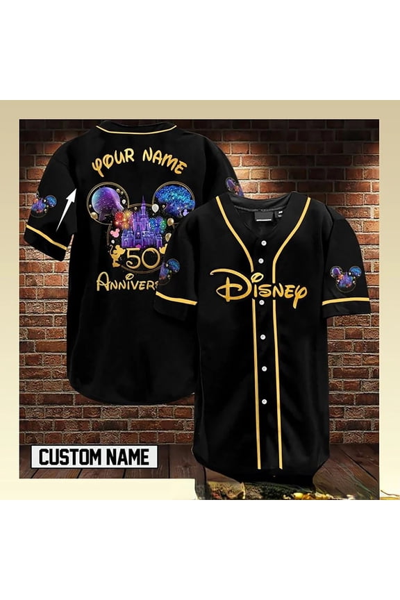 Mickey Mouse Disneyland 50th Anniversary Walt Disney World 3d Baseball Jersey Disney Baseb