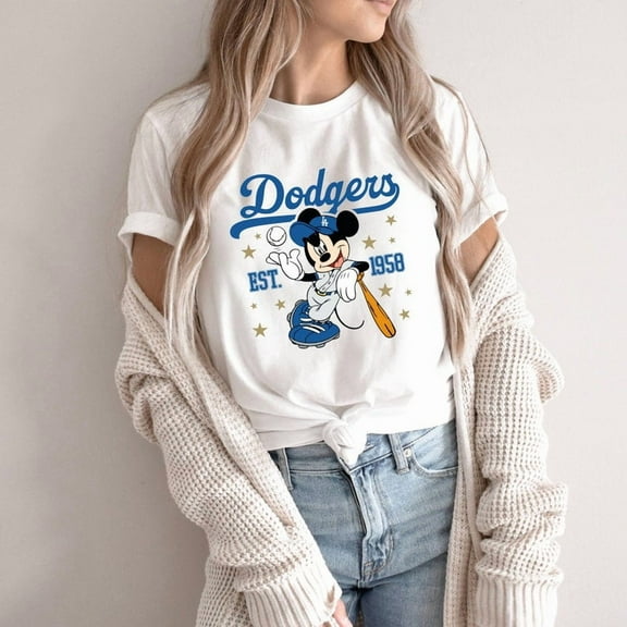 Mickey Mouse Dodgers 1958 Baseball Shirt,Mickey Baseball Shirt,Disney Sport Shirt,Dodgers Baseball Shirt,Disney Mickey Dodgers Shirt