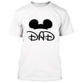 thumbnail image 1 of Mickey Mouse Ears DAD Prented T-Shirt Father Cartoon White Tee 2X-Large, 1 of 2