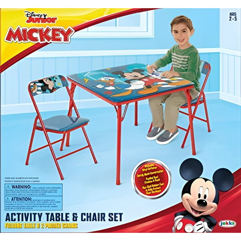 Disney Mickey Mouse Kids Activity Table 2 Chairs Set with Safety Lock Erasable Washable Surface for Toddlers Walmart