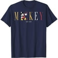 thumbnail image 1 of Mickey Mouse Est 1928 Simple Text DTG Print Unisex T-Shirt,Navy Color,Size 5-6T, 1 of 5