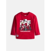 Disney Mickey Mouse Toddler Boys F1 Grand Prix Tee with Long Sleeves, Sizes 12M-5T