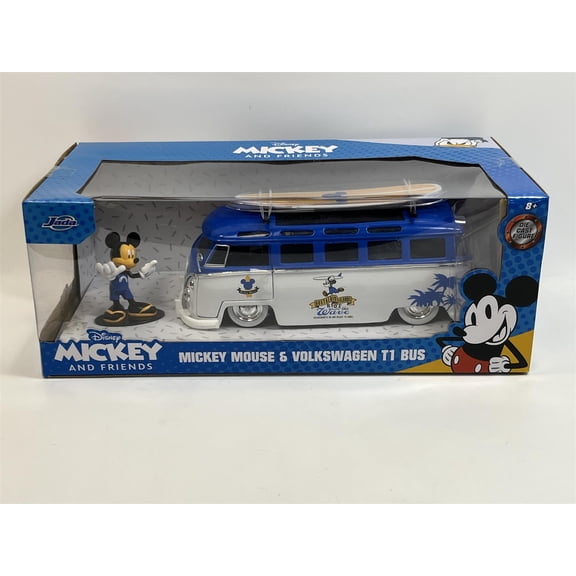 Mickey Mouse Figure  and VW T1 Bus 1:24 Scale Jada  5001