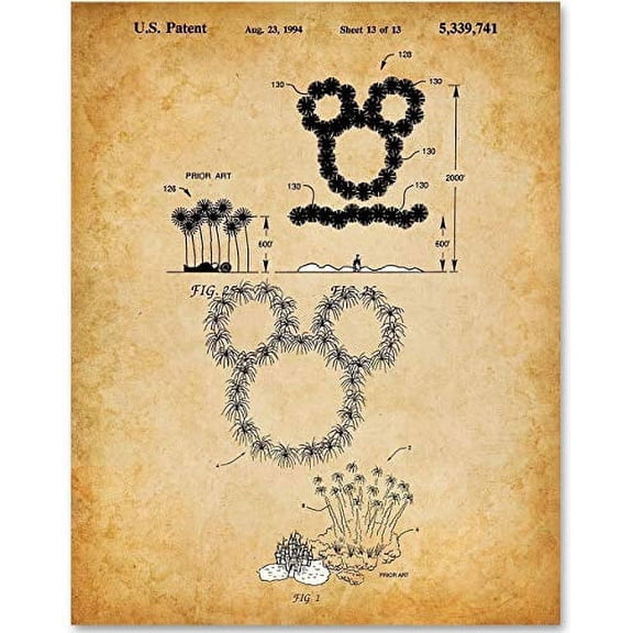 Mickey Mouse Firework - 11x14 Unframed Patent Print - Great Gift for Disney Fan