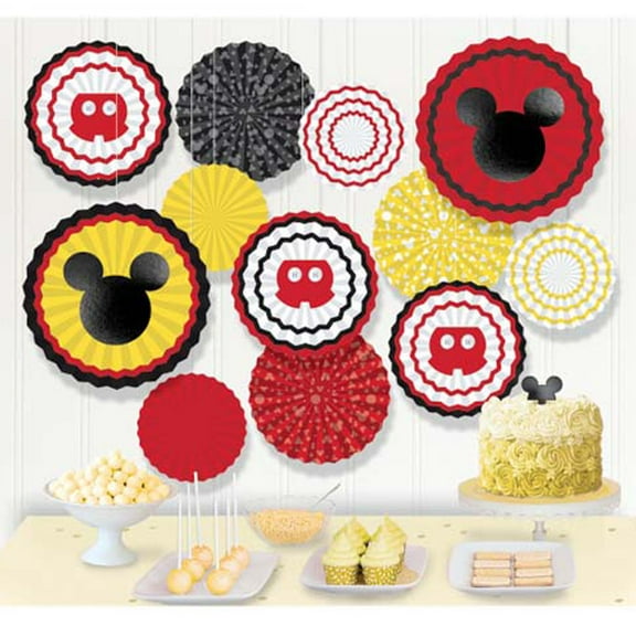 Amscan Brand Mickey Mouse 'Forever' Deluxe Paper Fan Decorating Kit (17pc)