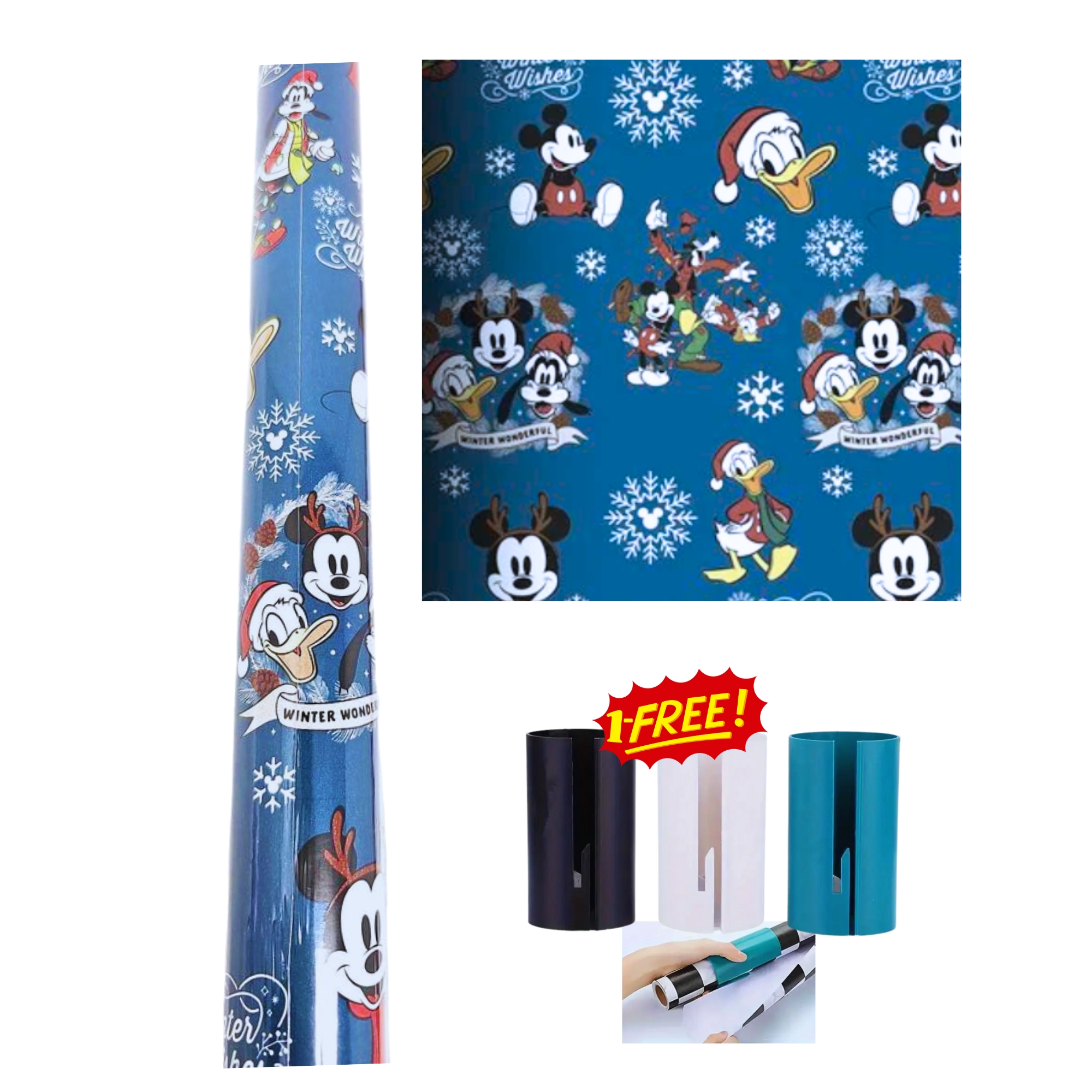 Mickey Mouse and Friends Christmas Wrapping Paper 20 Sq Ft, 1 Roll