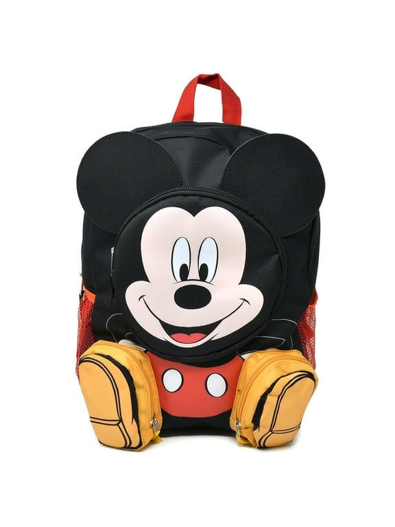 Mickey Mouse Front Body 16" Backpack with 3 Zipper PocketsNew Art