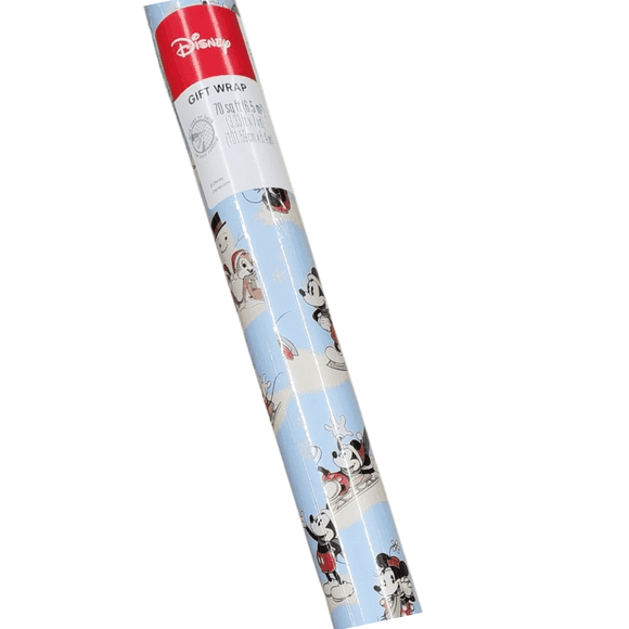 Mickey Mouse Gift Wrapping Paper, 1 Roll Premium Paper with Grid Lines on Back for Easy Cutting - Kids Girls Birthday Halloween Christmas Holiday Gift Wrapper Office Supplies 50Sq. Ft. Each Roll