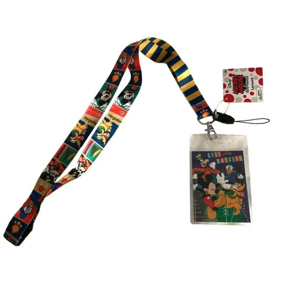 Mickey Mouse, Goofy, Pluto and Donald Duck Lanyard ID Badge Holder Keychain