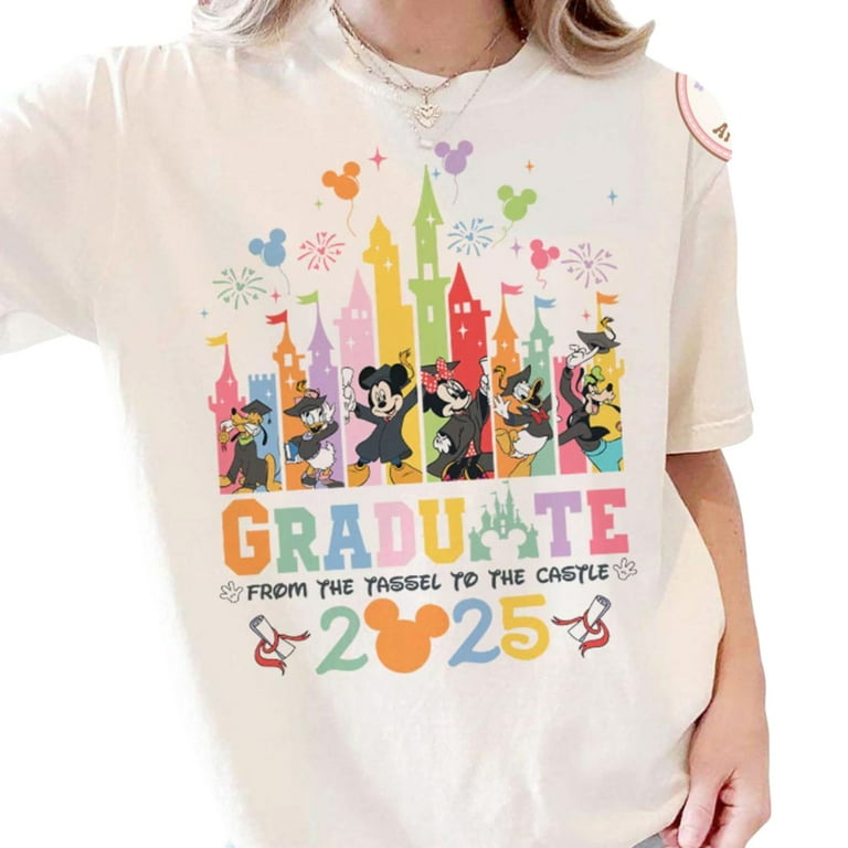 Mickey Mouse Graduation Class of 2025 T-Shirt Disney Castle