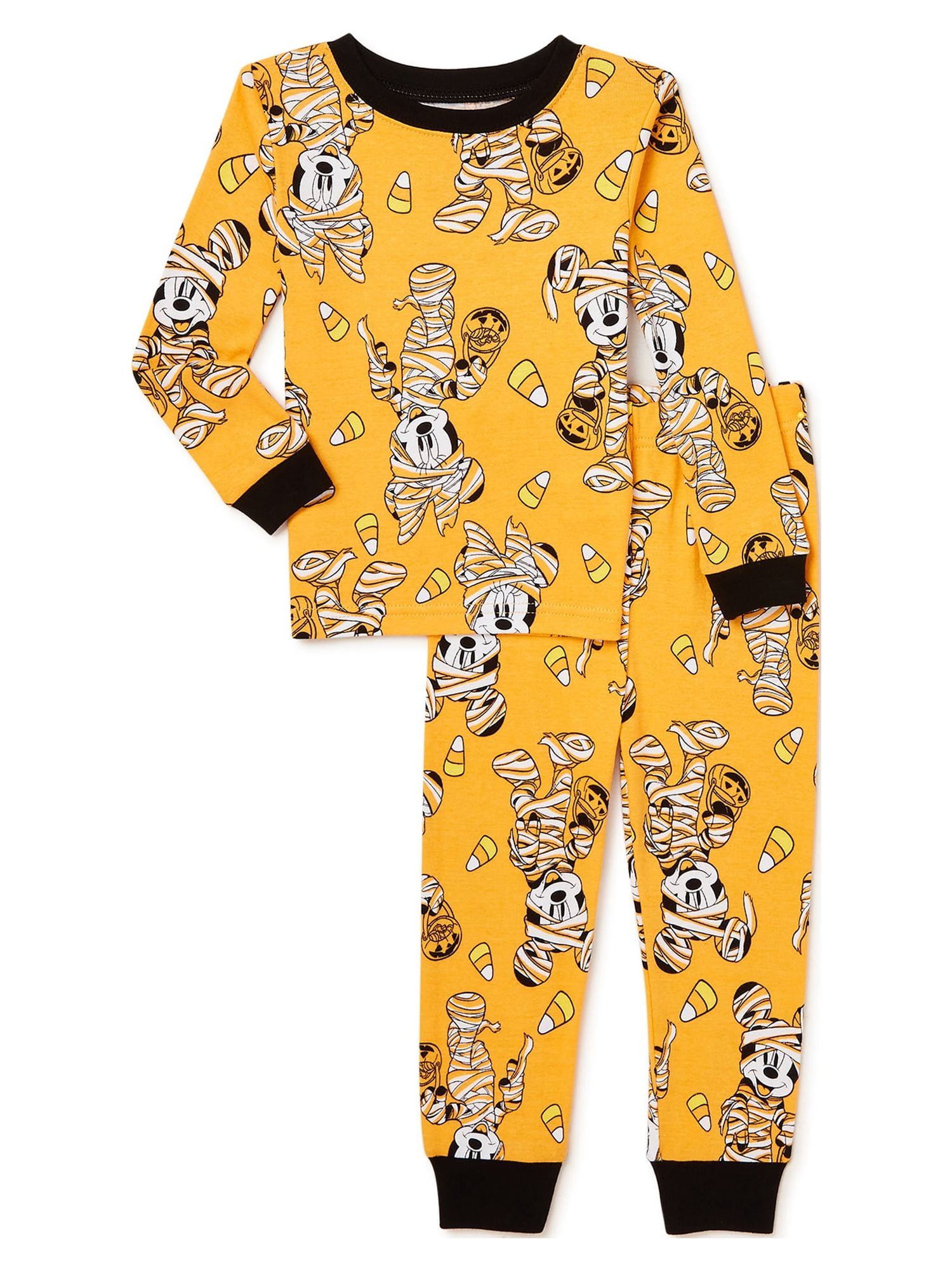 Mickey Mouse Halloween Toddler Boy and Girl Unisex Cotton Pajama Set, 2-Piece, Sizes 12M-5T