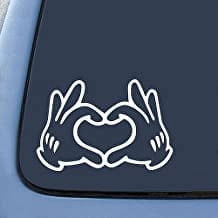 Mickey Mouse Hands In Heart Professional Sticker for Truck, Car, Tumbler, Cup, Laptop, Decor, Locker, Table, Window