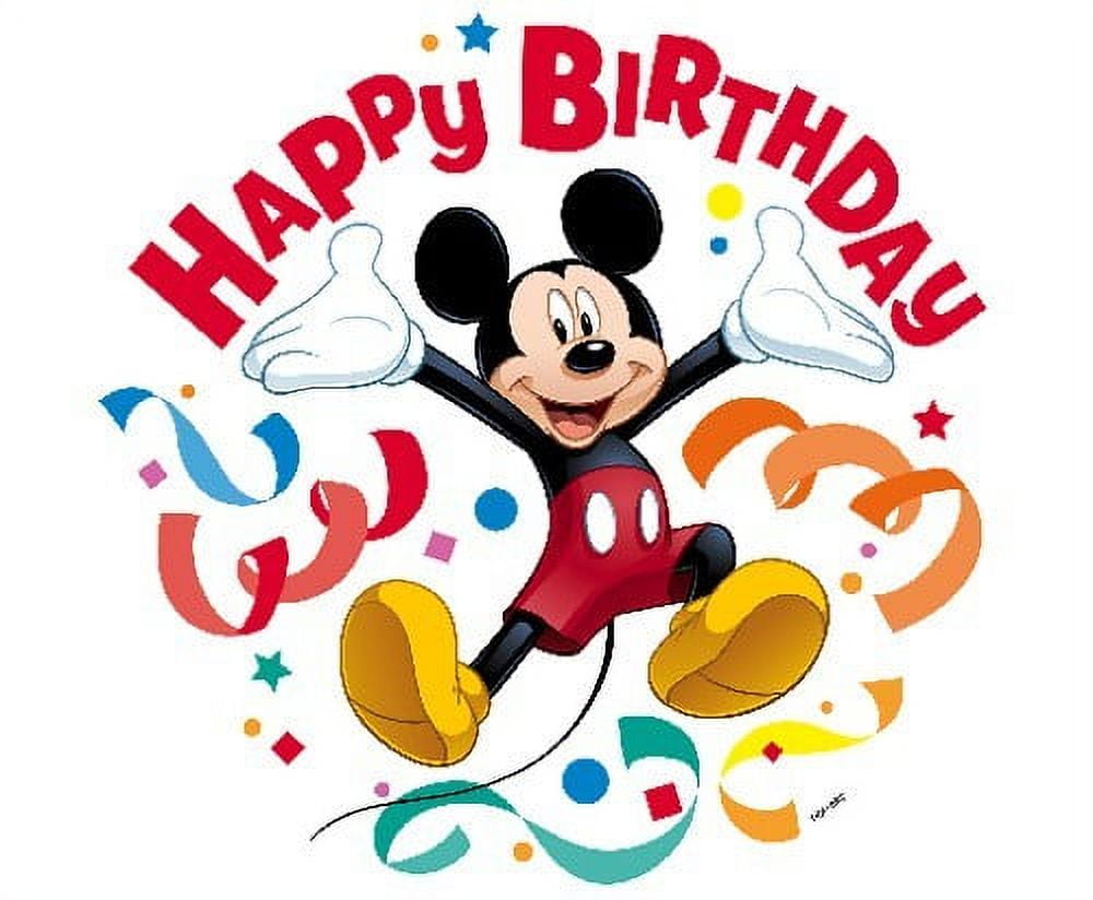 Mickey Mouse Happy Birthday Edible Cupcake Toppers Image - Set of 12