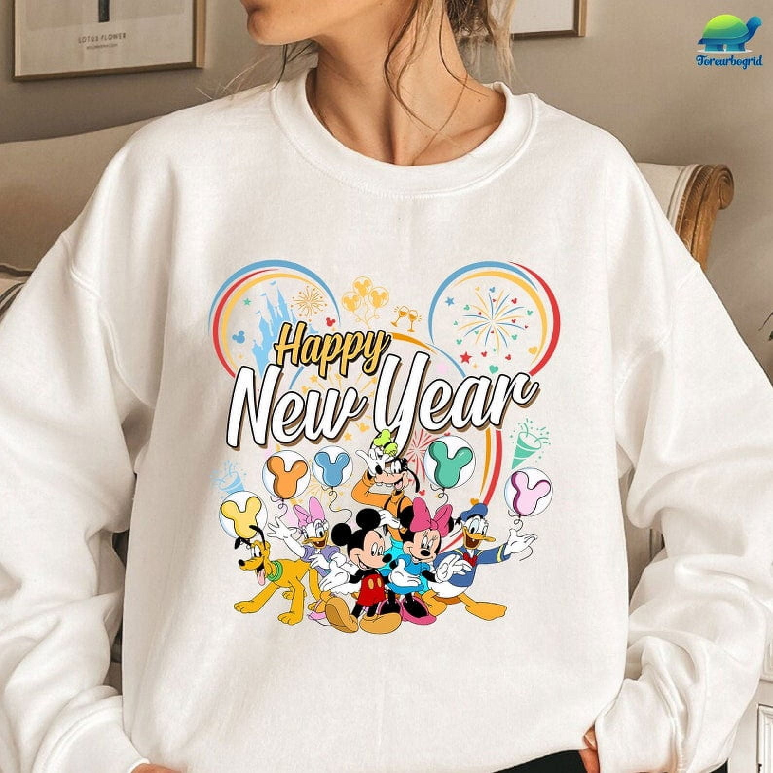 Mickey Mouse Happy New Year 2024 Sweatshirt | New Year Family Trip ...
