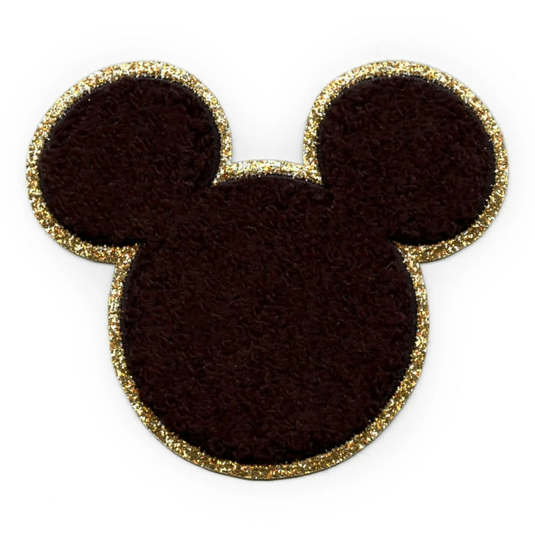 Gold Glitter Edge Mouse Head Patches — Best Day Ever