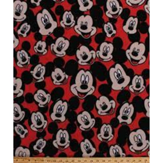 Mickey Mouse Head Toss Fleece Fabric