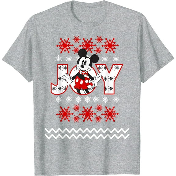 Mickey Mouse Holiday Joy DTG Print Unisex T-Shirt