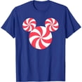 thumbnail image 1 of Mickey Mouse Icon Christmas Peppermint Candy Holiday DTG Print Unisex T-Shirt,Royal Blue Color,Size 2XL, 1 of 5