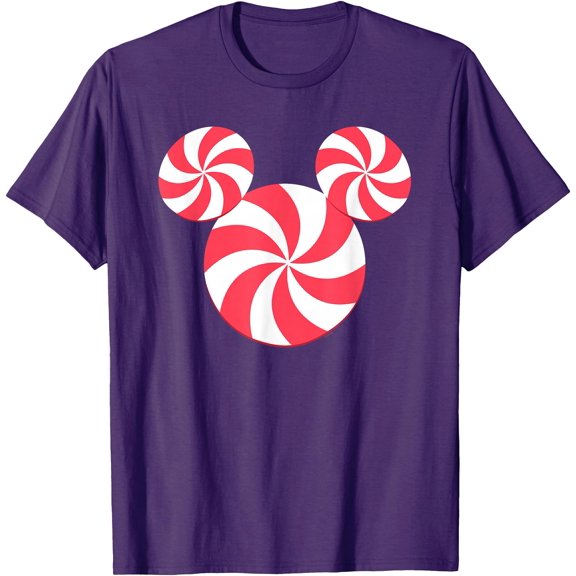 Mickey Mouse Icon Christmas Peppermint Candy Holiday DTG Print Unisex T-Shirt