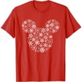 thumbnail image 1 of Mickey Mouse Icon Holiday White Snowflakes DTG Print Unisex T-Shirt,Cardinal Red Color,Size YM, 1 of 5