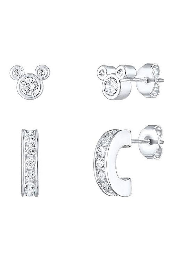 Mickey Mouse Icon and Half Hoop Earring Set