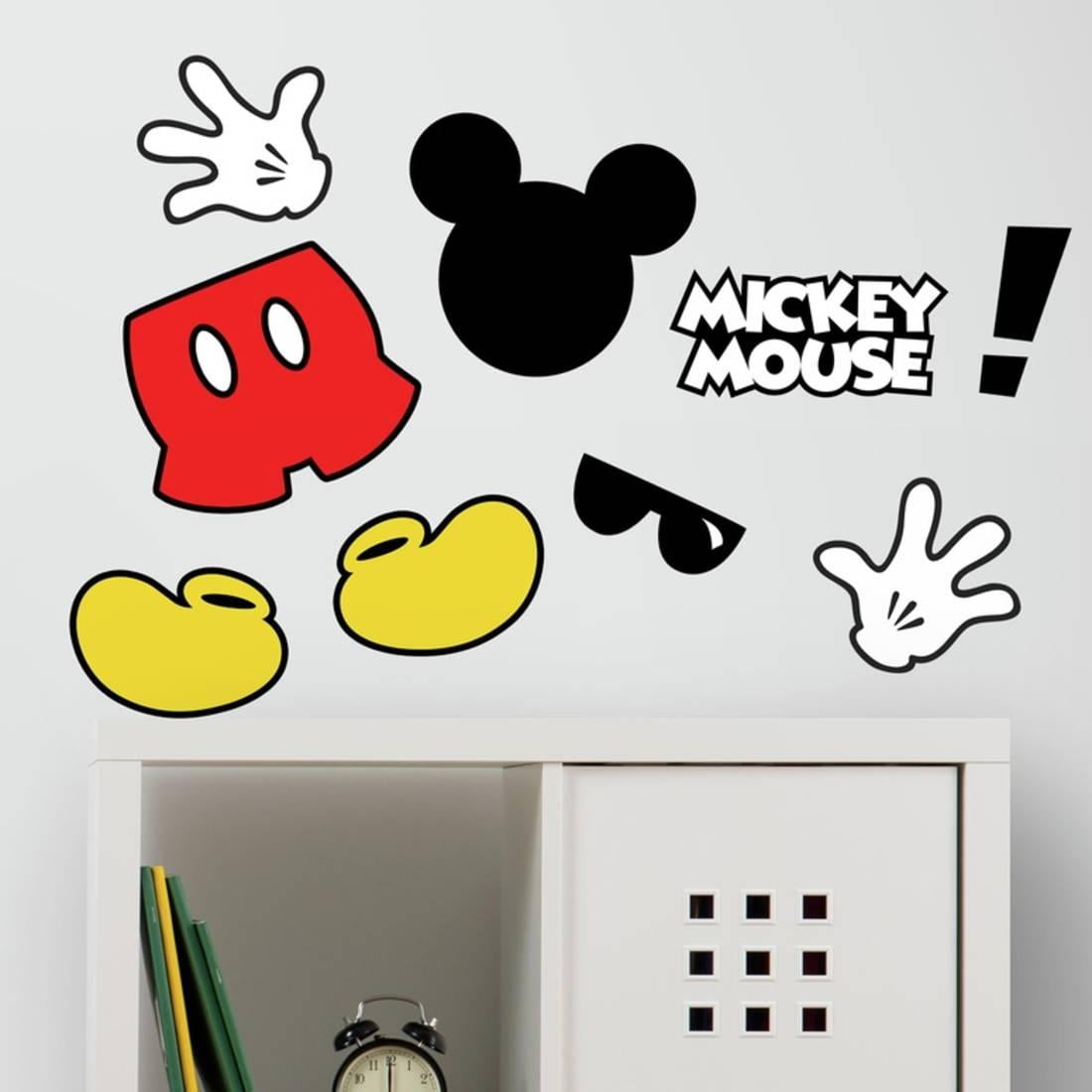 Mickey Mouse Icons Peel and Stick Wall Decals With Flock
