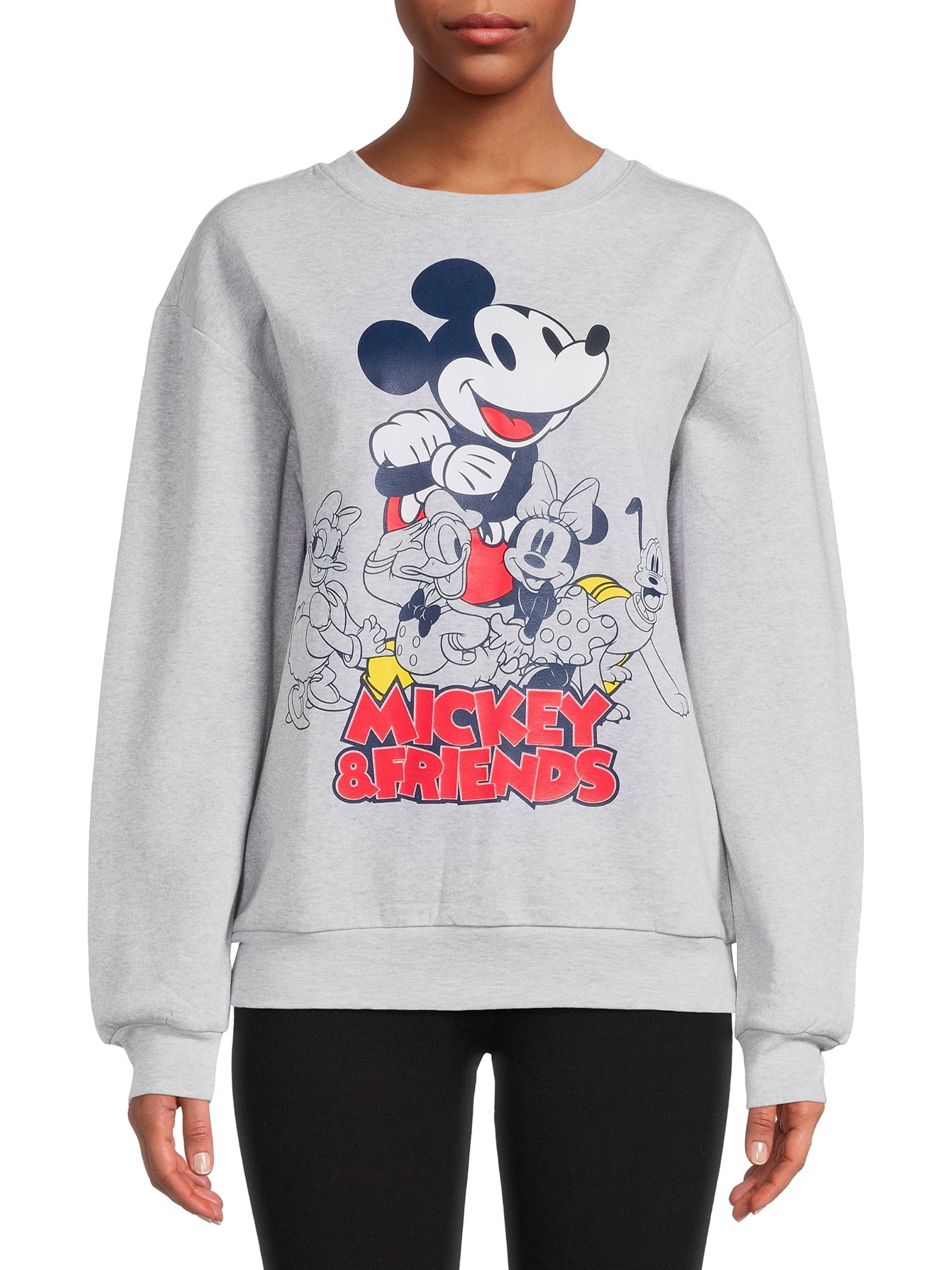 Mickey Mouse Junior's Friends Graphic Print Sweatshirt - Walmart.com
