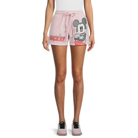 Mickey Mouse Juniors' Graphic Pull-On Shorts, 4" Inseam, Sizes XS-3XL