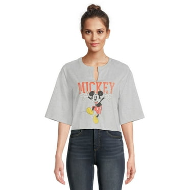 Mickey Mouse Juniors Mickey Mouse Graphic T-shirt with Short Sleeves, Sizes XS-3XL (Juniors)