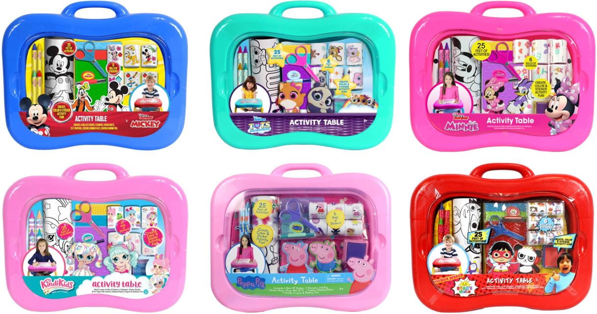 Mickey Mouse Kids Activity Table with Carrying Handle Activity Tables, Multicolor