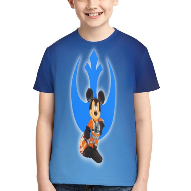 Mickey Mouse Kids TShirts Novelty Crew Neck Casual Short Sleeve Teens