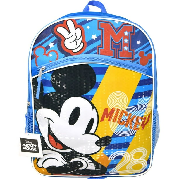 nike backpack mickey mouse Wondapop Disney and Friends 17" Full Size Nylon The padded shoulder strap has maximum drop for easy carrying and can be adjusted to your childs liking Mickey Mouse Large Backpack Blue